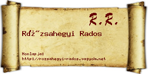 Rózsahegyi Rados névjegykártya
